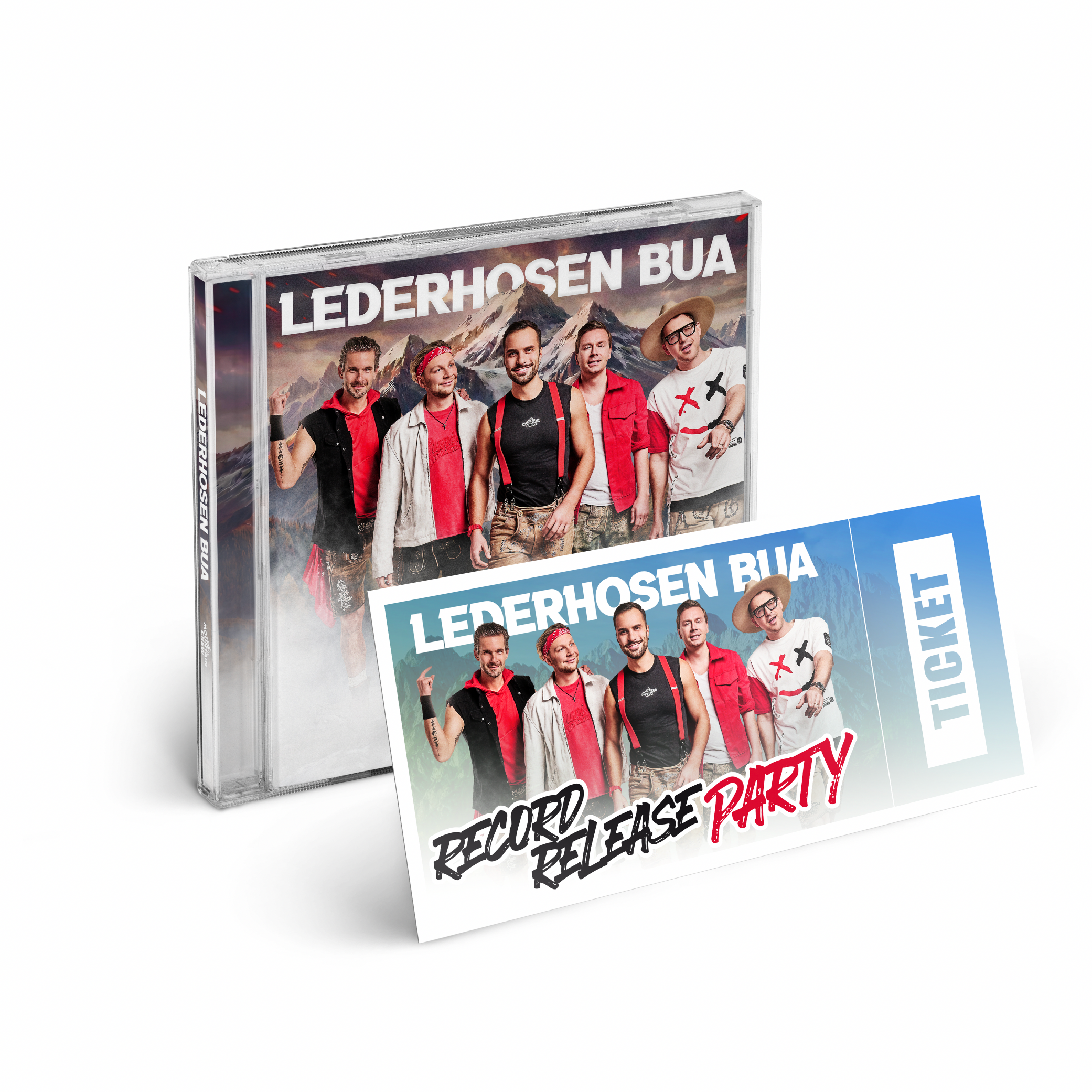 Mountain Crew Lederhosen Bua Signierte Jewelcase CD + Album Release Konzert Ticket Faak am See (Hardticket) 450592